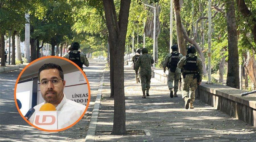 Militares y en un círculo Cuitláhuac González Galindo