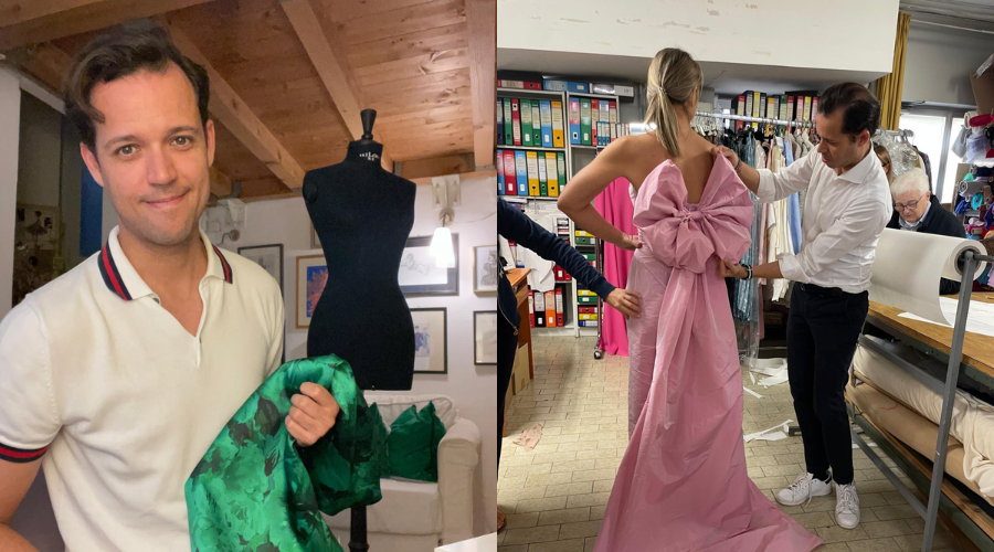 Andrés Romo trabajando en los diseños para el Carnaval de Mazatlán,
