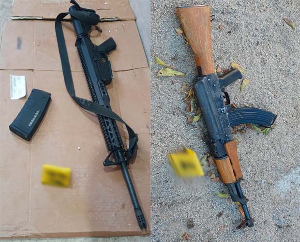 Armas aseguradas tras cateo en Culiacán