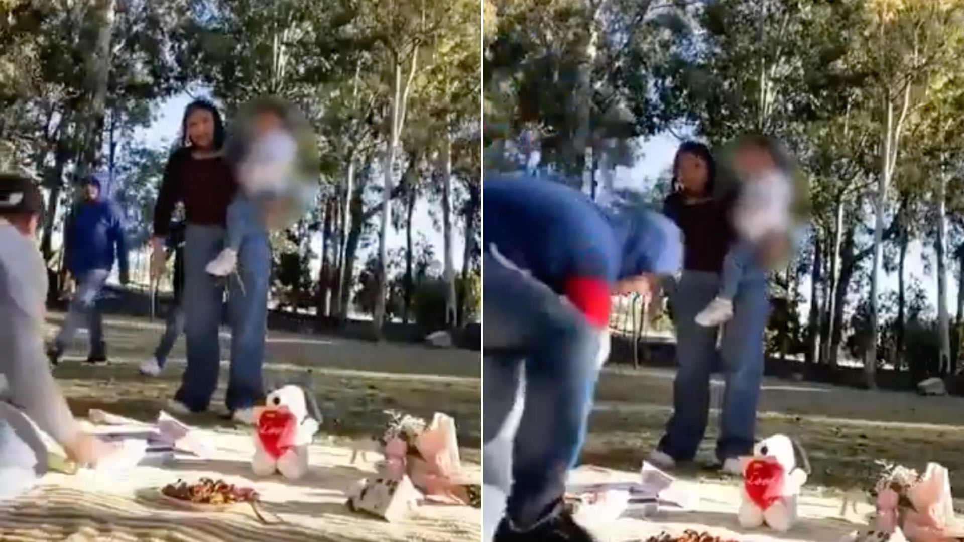 VIDEO: Asaltan a mujeres durante picnic en Puebla; ocurrió a plena luz del día y frente a su bebé