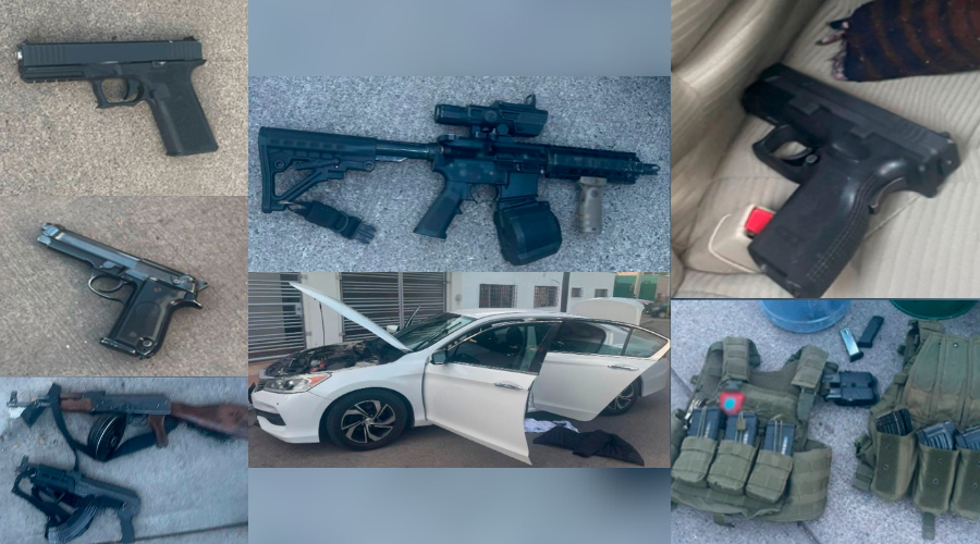 Artefactos, armas de fuego y auto, asegurado en un operativo en Culiacán