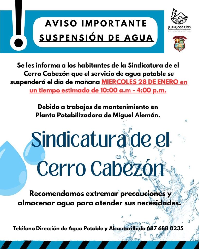 Flyer de Aviso de suspensión de agua