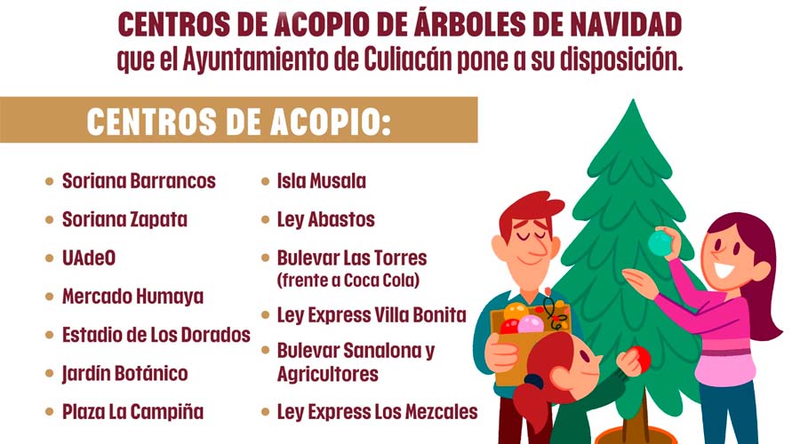 Ayuntamiento de Culiacán habilita centro de acopio de Árboles