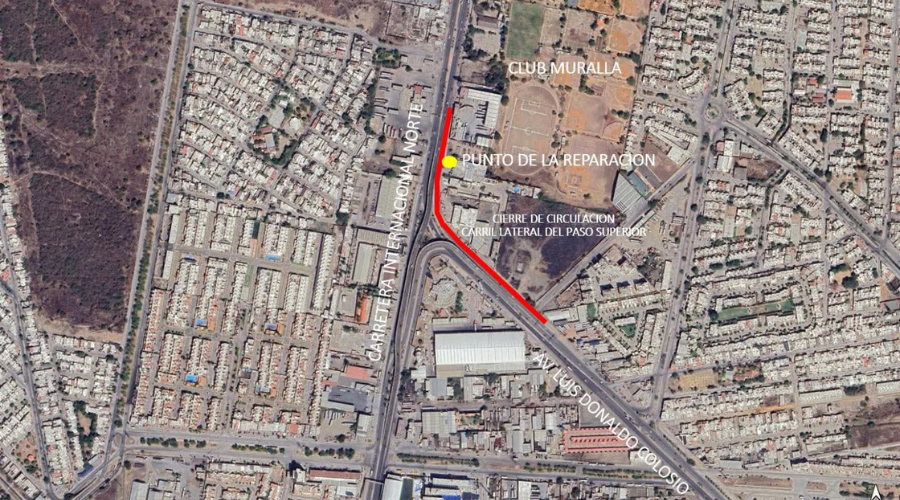 Calles de Mazatlán desde Google Earth