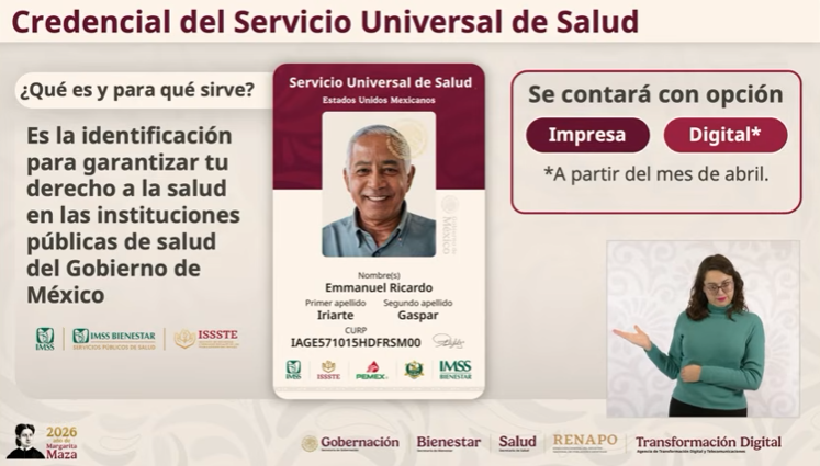 México presenta la nueva credencial del Servicio Universal de Salud