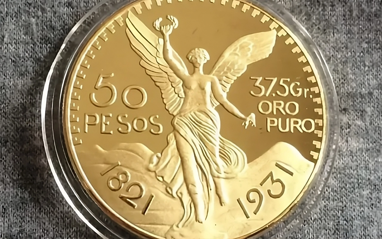 Moneda de Centenario de oro dentro de una protección