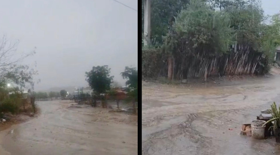 Resultados de la fuerte lluvia en Chinobampo, El Fuerte.