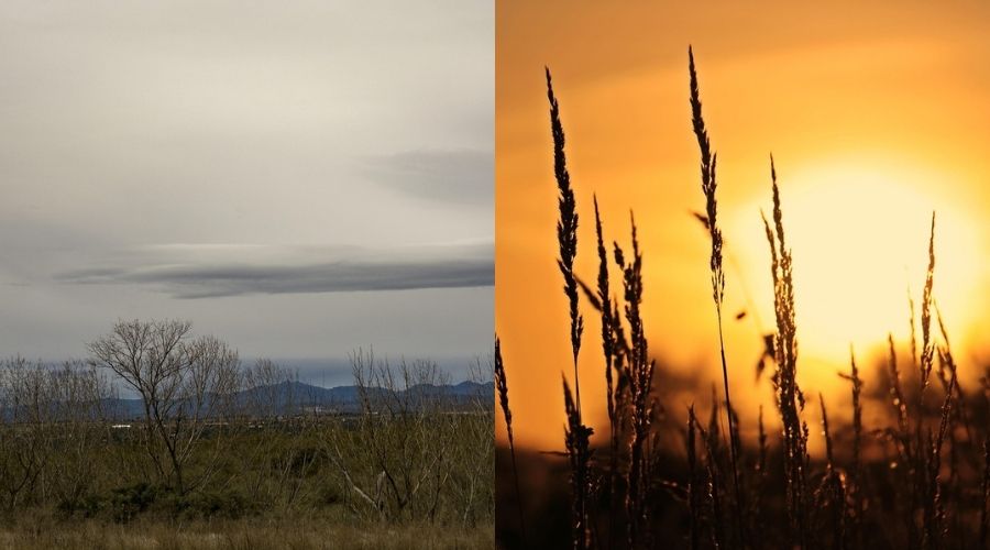 Cielo nublado y soleado