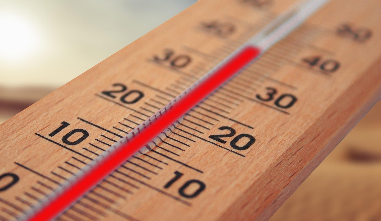 Termómetro ambiental marcado 40 °C