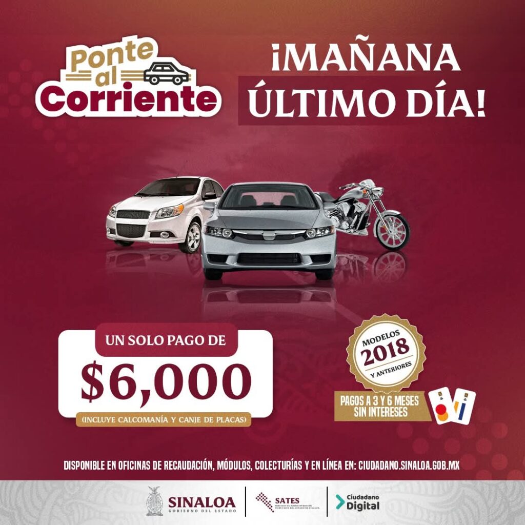 Sates llama a sinaloenses a aprovechar el programa Ponte al corriente