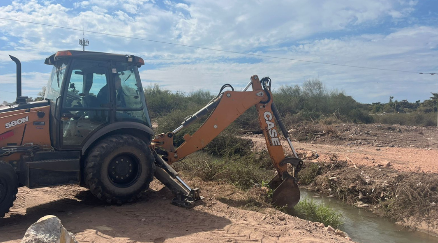 Unos de los tramos donde el municipio realizó trabajos de limpieza de dren Juárez.