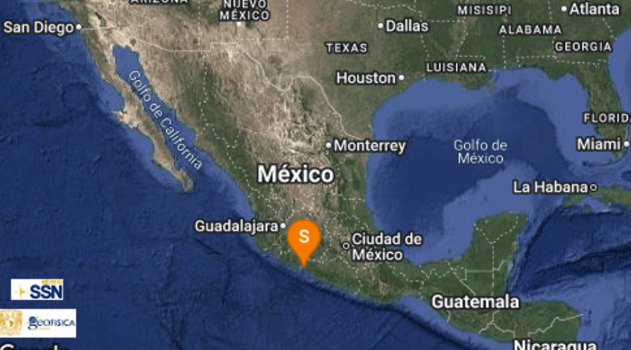 El Servicio Sismológico Nacional reporta sismo en Michoacán.