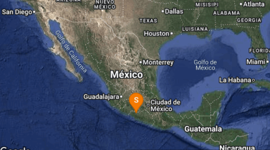 El Servicio Sismológico Nacional reporta sismo en Michoacán.