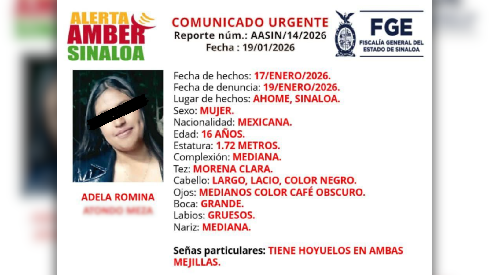 La adolescente afortunadamente fue encontrada sana y salva