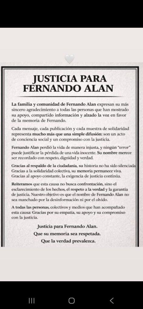 "Perdió la vida injustamente": Exigen justicia para Fernando Alan, murió por enfrentamiento en Culiacán