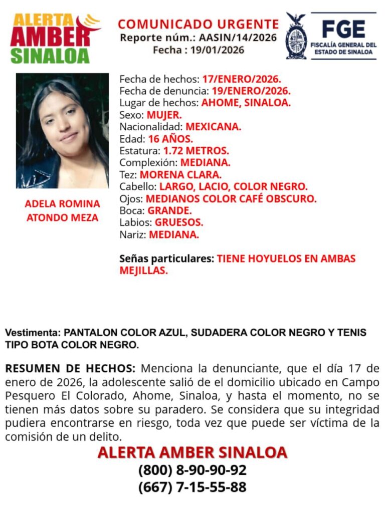 Ficha de búsqueda de una persona con información y fotografía