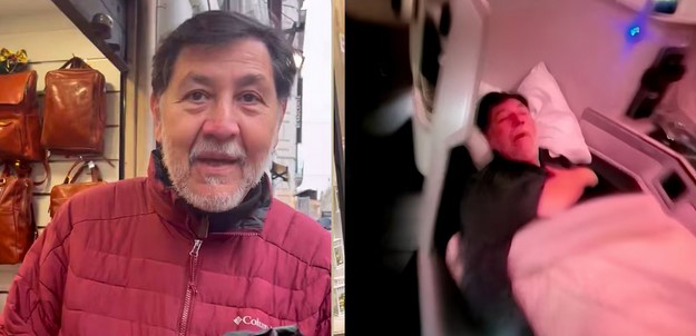 Tras visita a Roma, captan a Fernández Noroña viajando en clase premier de Aeroméxico