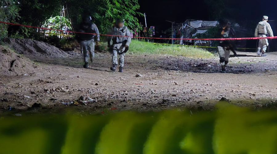 Agentes de la Guardia Nacional resguarda escena del crimen