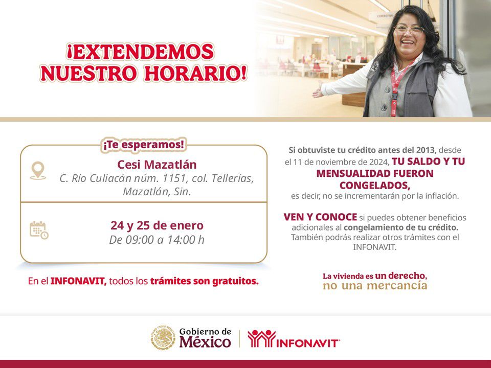 Infonavit anunció la próxima jornada de atención en fin de semana en sus oficinas de Sinaloa