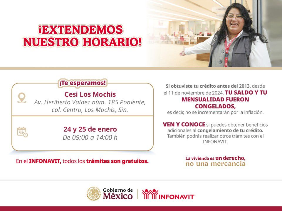 Infonavit anunció la próxima jornada de atención en fin de semana en sus oficinas de Sinaloa