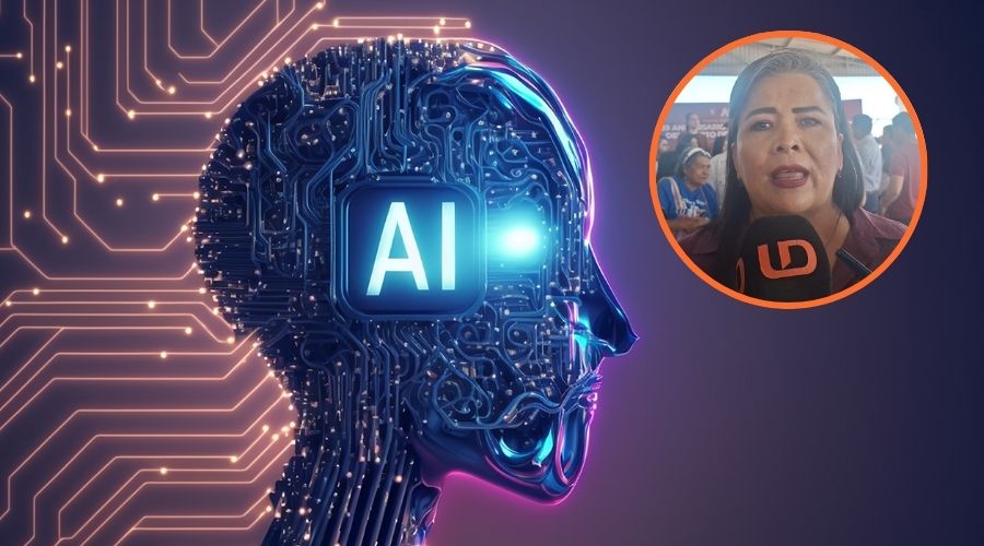 Cabeza con la palabra AI