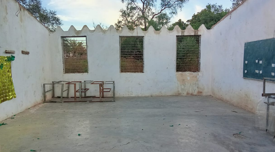 Kínder comunitario sin techo en El Chicural, El Fuerte