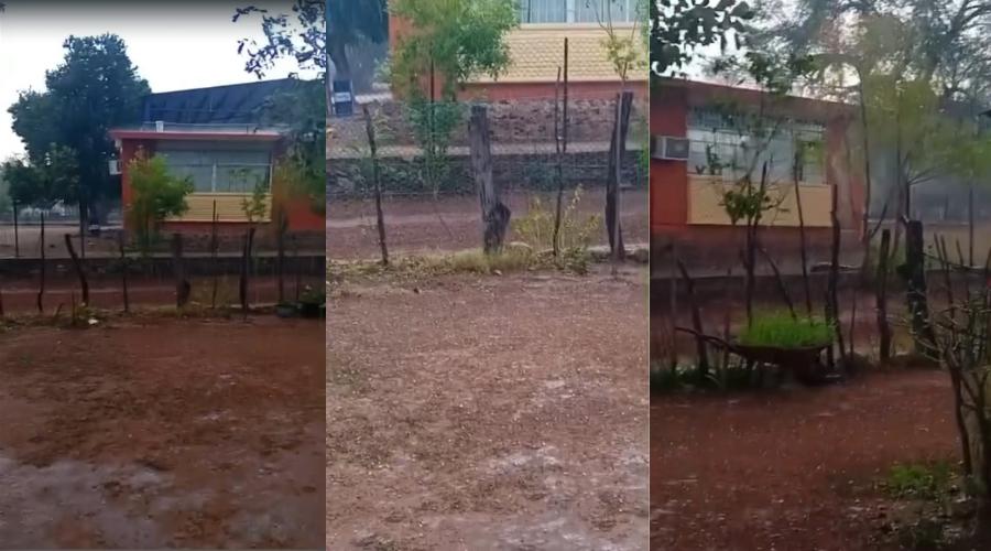 Capturas de pantalla de un video que registra lluvias en choix