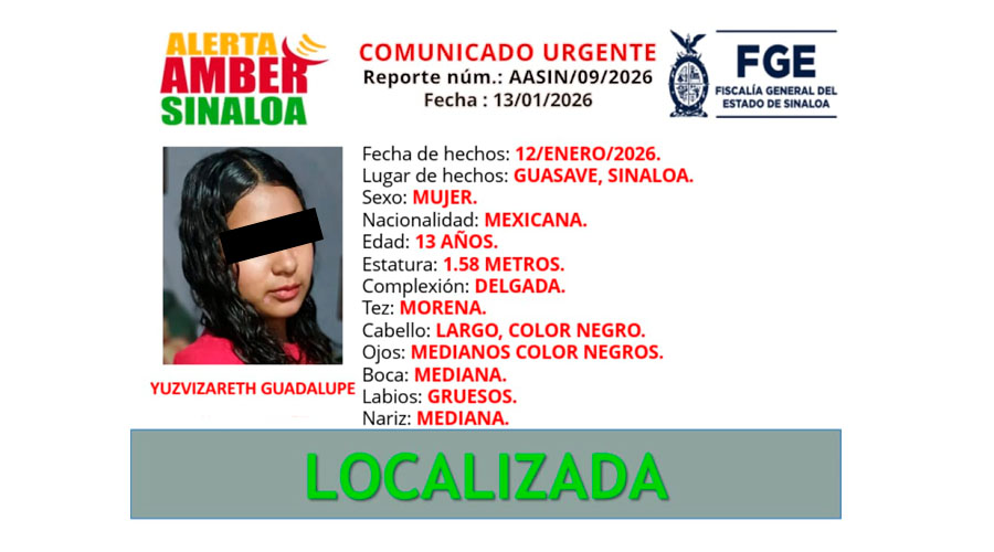 Localizan a Yuzvizareth Guadalupe