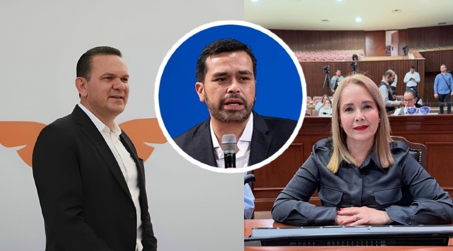 Sergio Torres y Elizabeth Montoya, en un círculo Jorge Álvarez Máynez