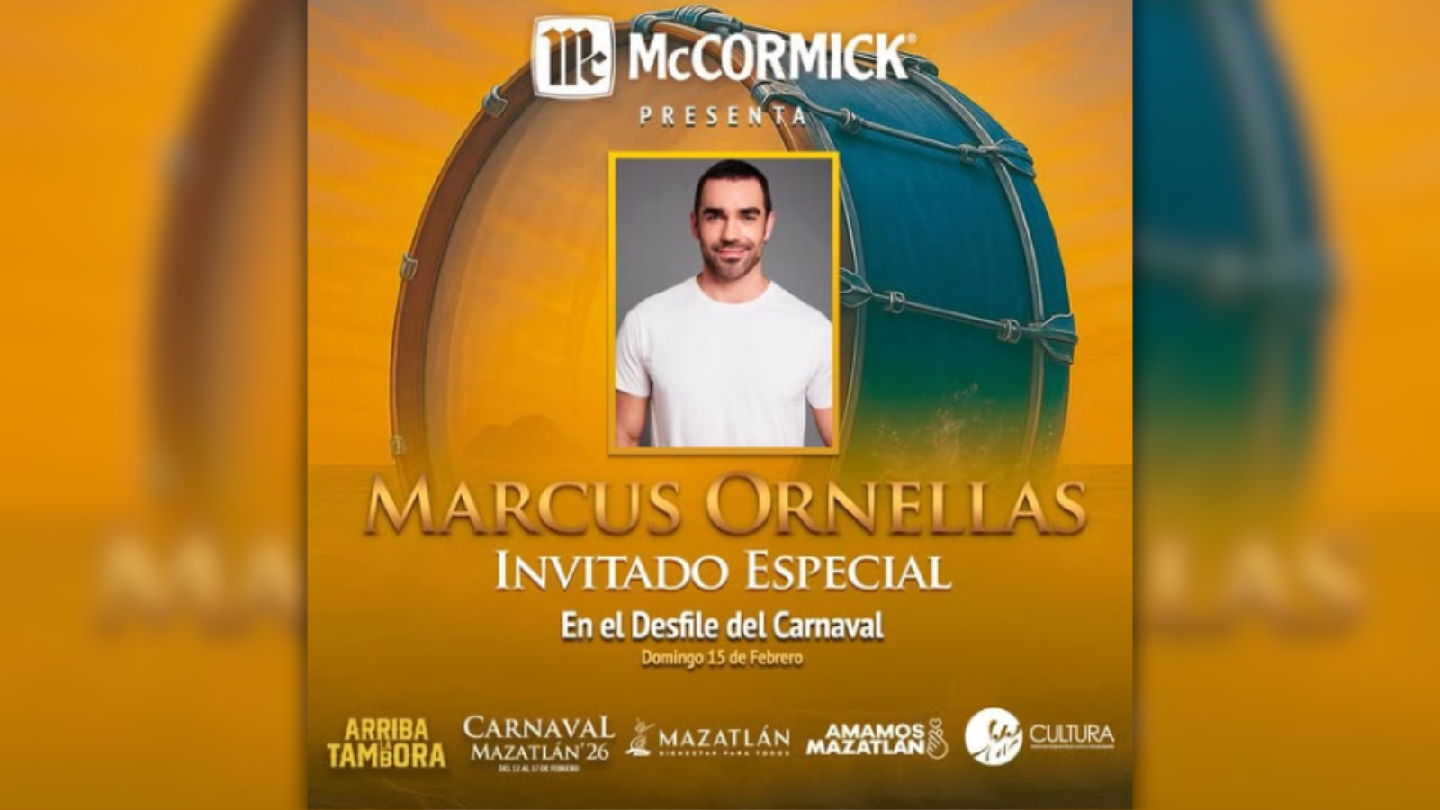 Marcus Ornelas también participará en el desfile del Carnaval de Mazatlán