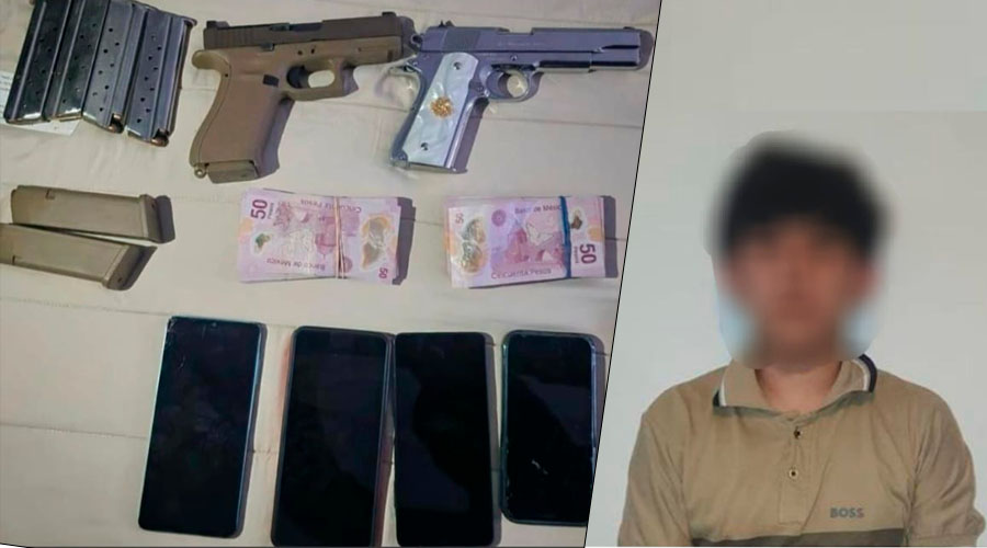 Menor detenido en Culiacán portaba armas, dinero y municiones