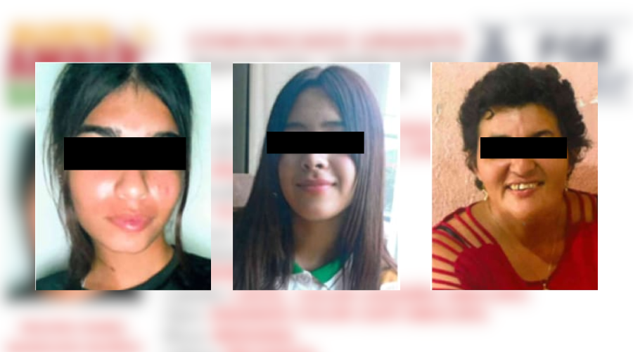 Fotografías de tres mujeres localizadas con vida en Mazatlán.