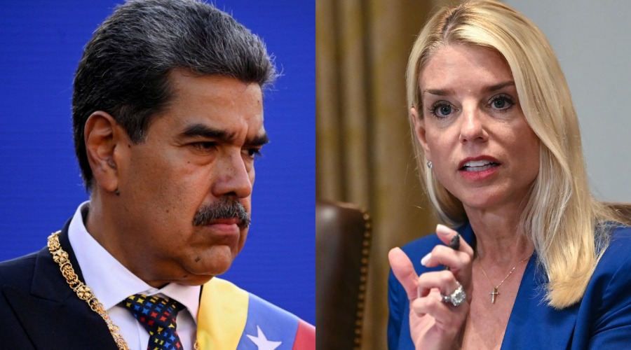 Presidente de Venezuela, Nicolás Maduro y La Fiscal General de Estados Unidos, Pam Bondi