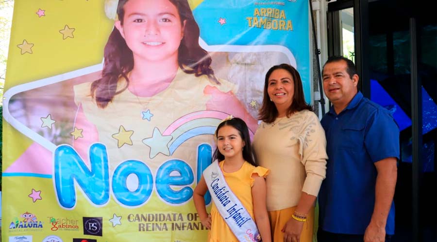 Noelia, candidata al carnaval de Mazatlán y su familia