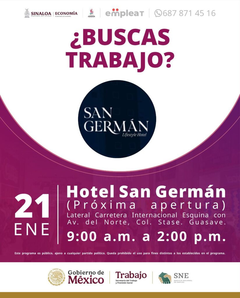 Oferta de trabajo Hotel San Germán
