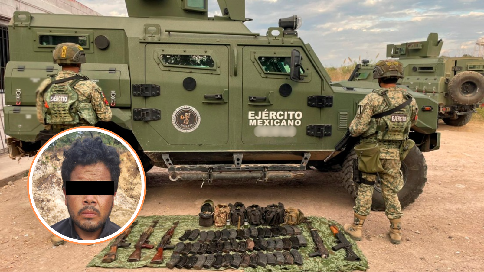 Detención de un civil y aseguramiento de armas
