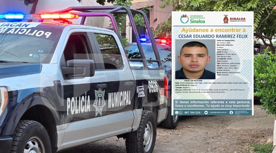 Unidad de la policía municipal junto a ficha de búsqueda