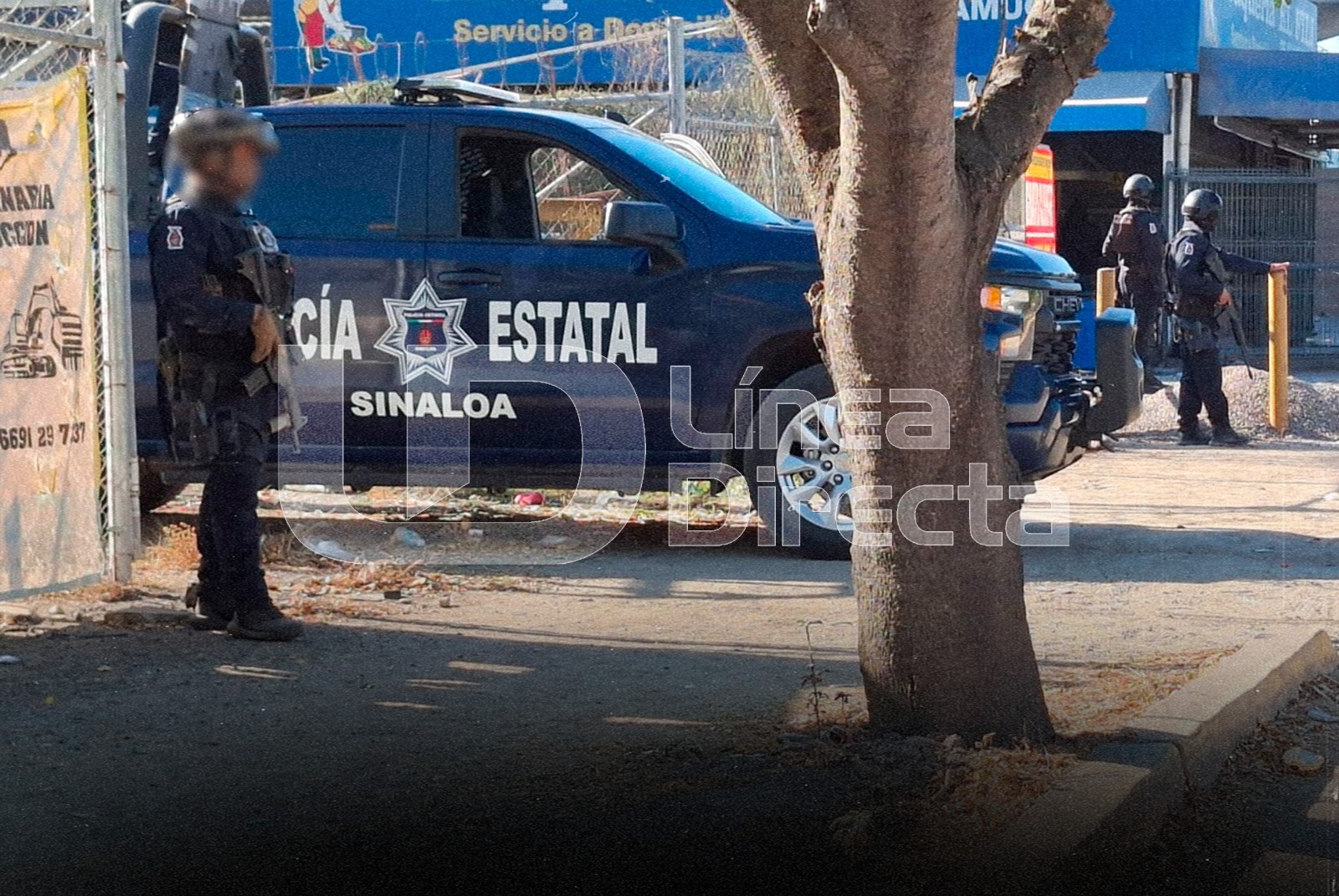 Patrulla de la policia estatal en operativo en Culiacán