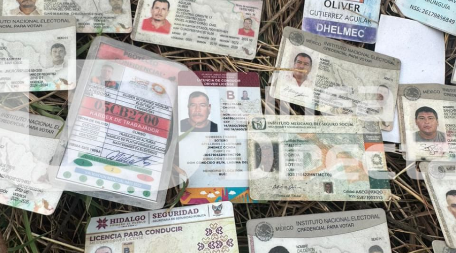 Localizan credenciales y tarjetas tiradas