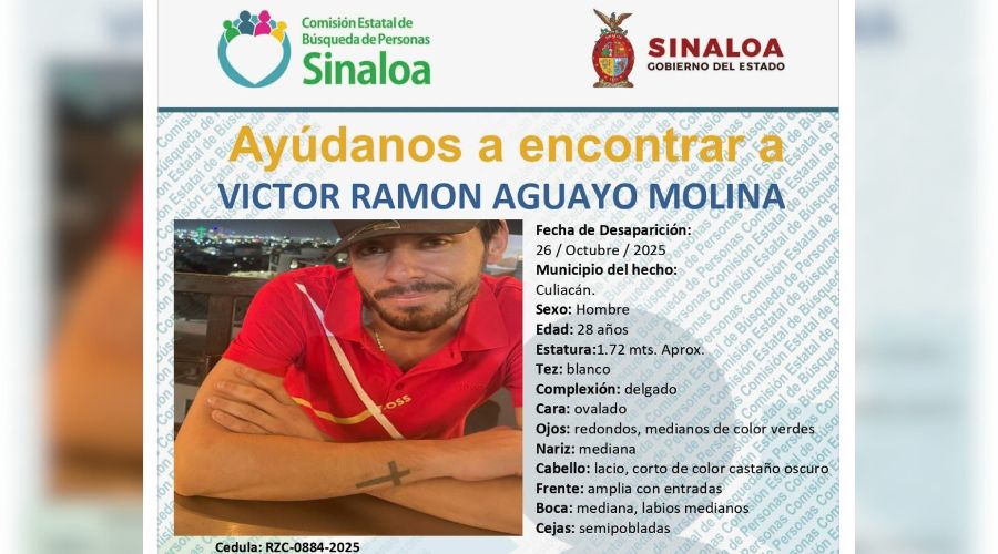 Ficha de búsqueda de una persona con una fotografía e información