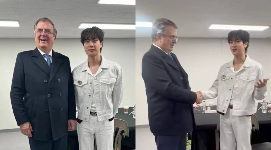 Marcelo Ebrad junto a Jin de BTS.