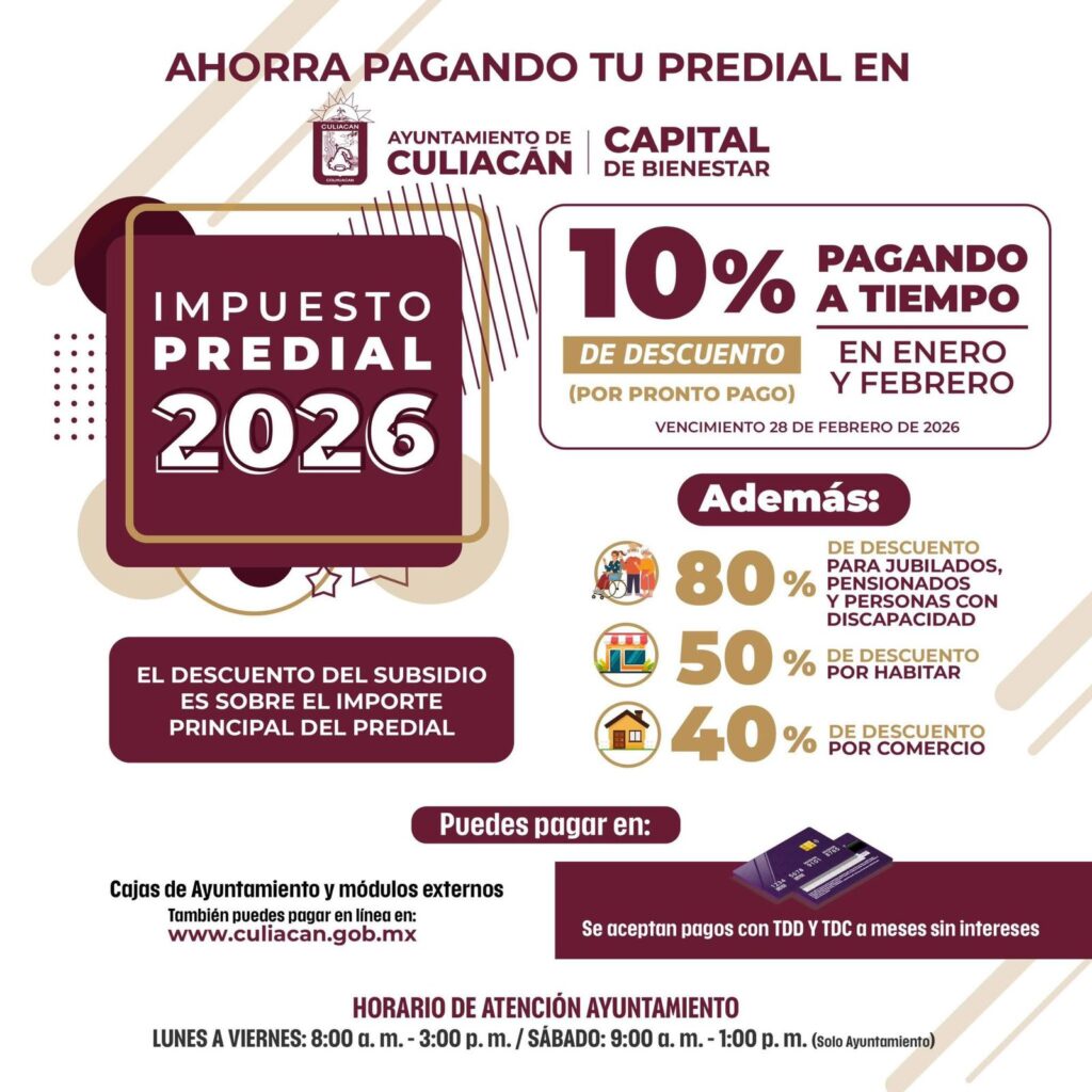 Flyer con información sobre descuentos en pagos