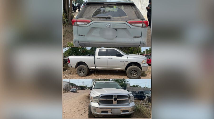 Tres vehículos camionetas localizadas abandonadas con reporte de robo