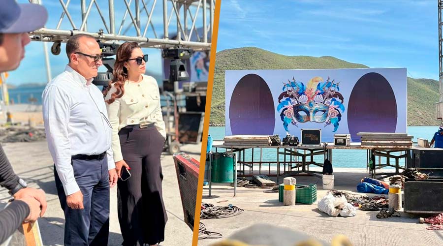 Alcalde Ahome supervisa pormenores de Carnaval de Topolobampo