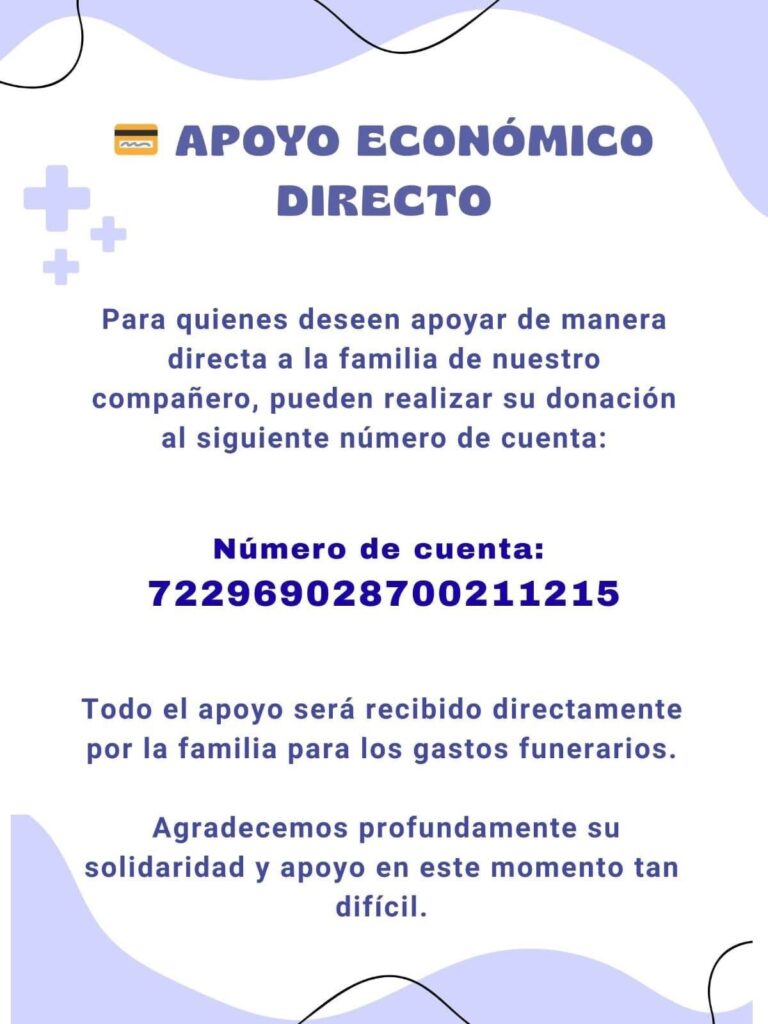 Cuenta bancara para apoyar a la familia de Josten Gael con los gastos funerarios.