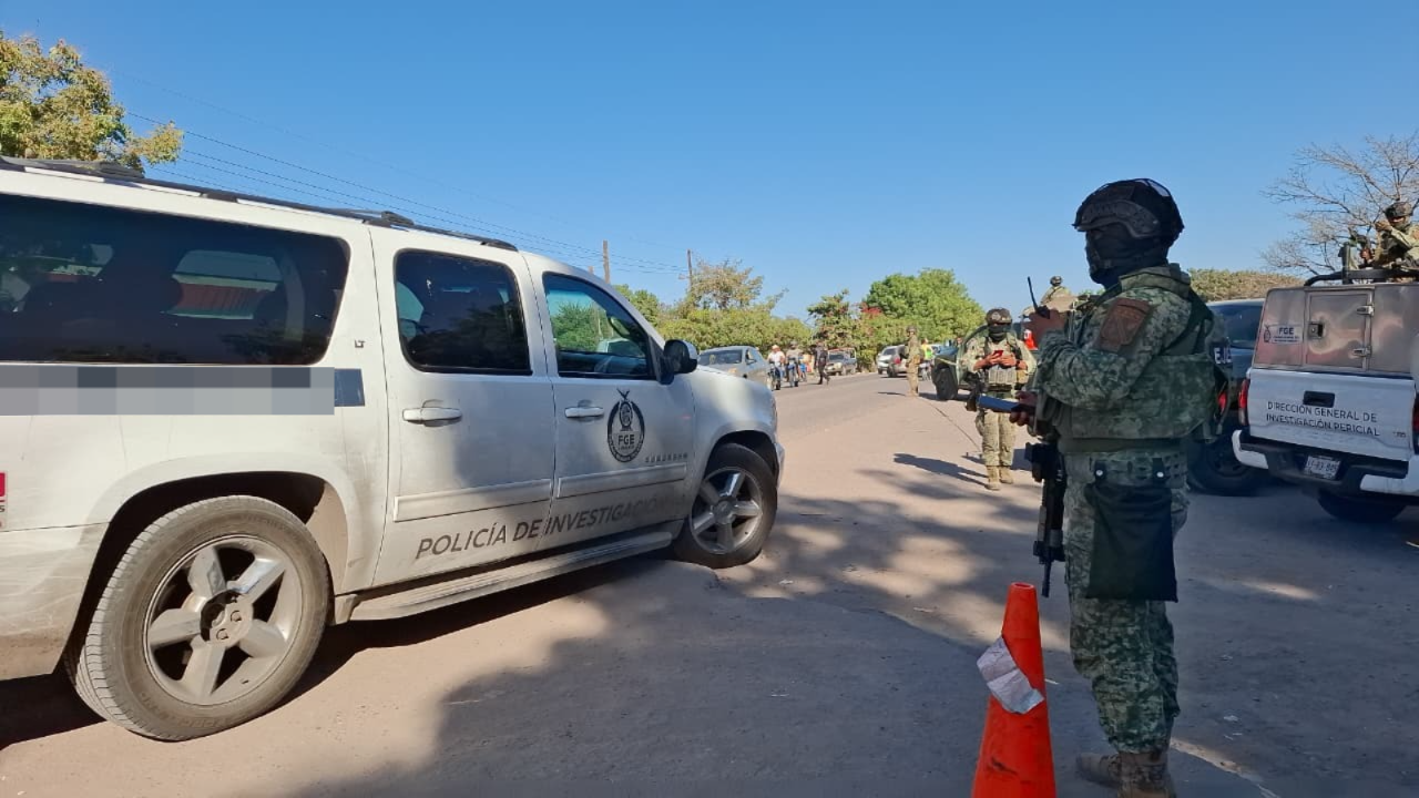 Unidad de la FGE y elementos del ejercito mexicano en zona asegurada