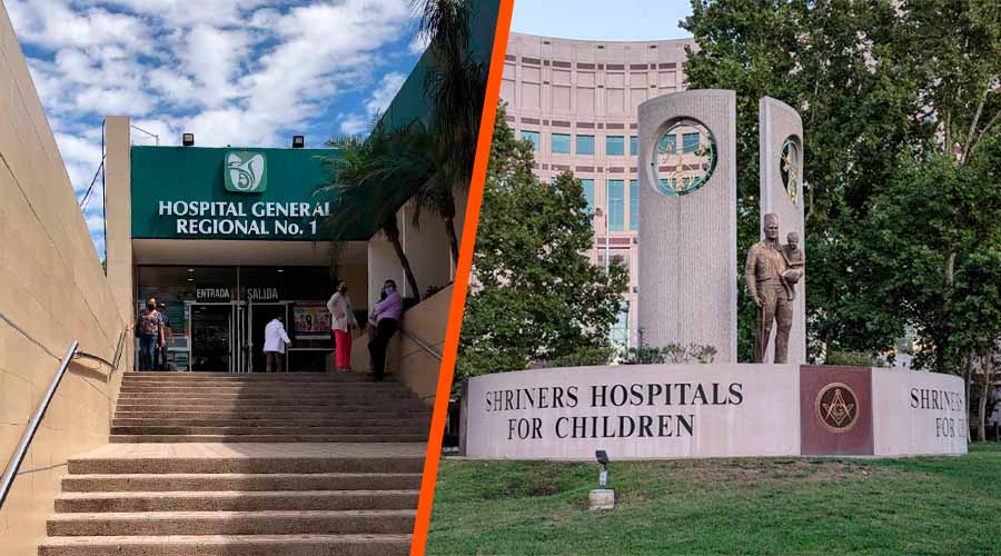 Hospital General Regional 1 en Culiacán y Hospital Shriners en Sacramento, California
