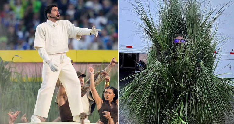 Sale en venta disfraz de “arbusto” del show de Bad Bunny en Super Bowl ¡Este es su ostentoso precio!