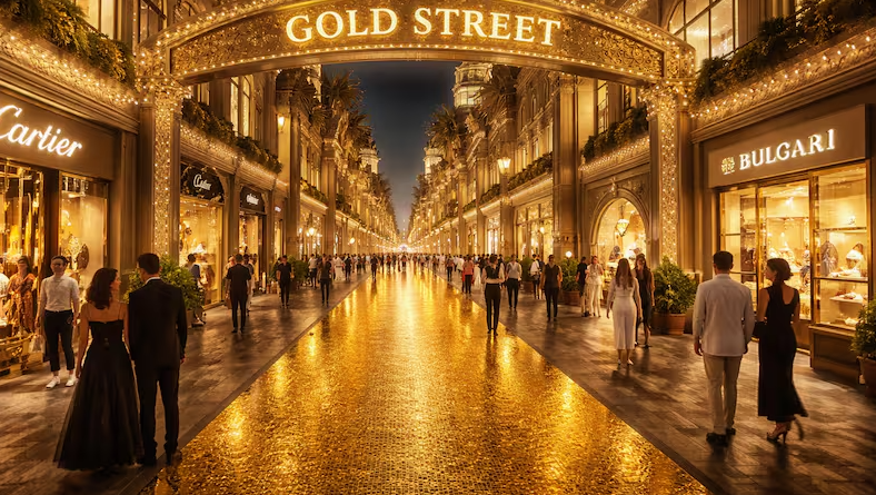 Dubái construirá una calle pavimentada con oro en su nuevo distrito comercial