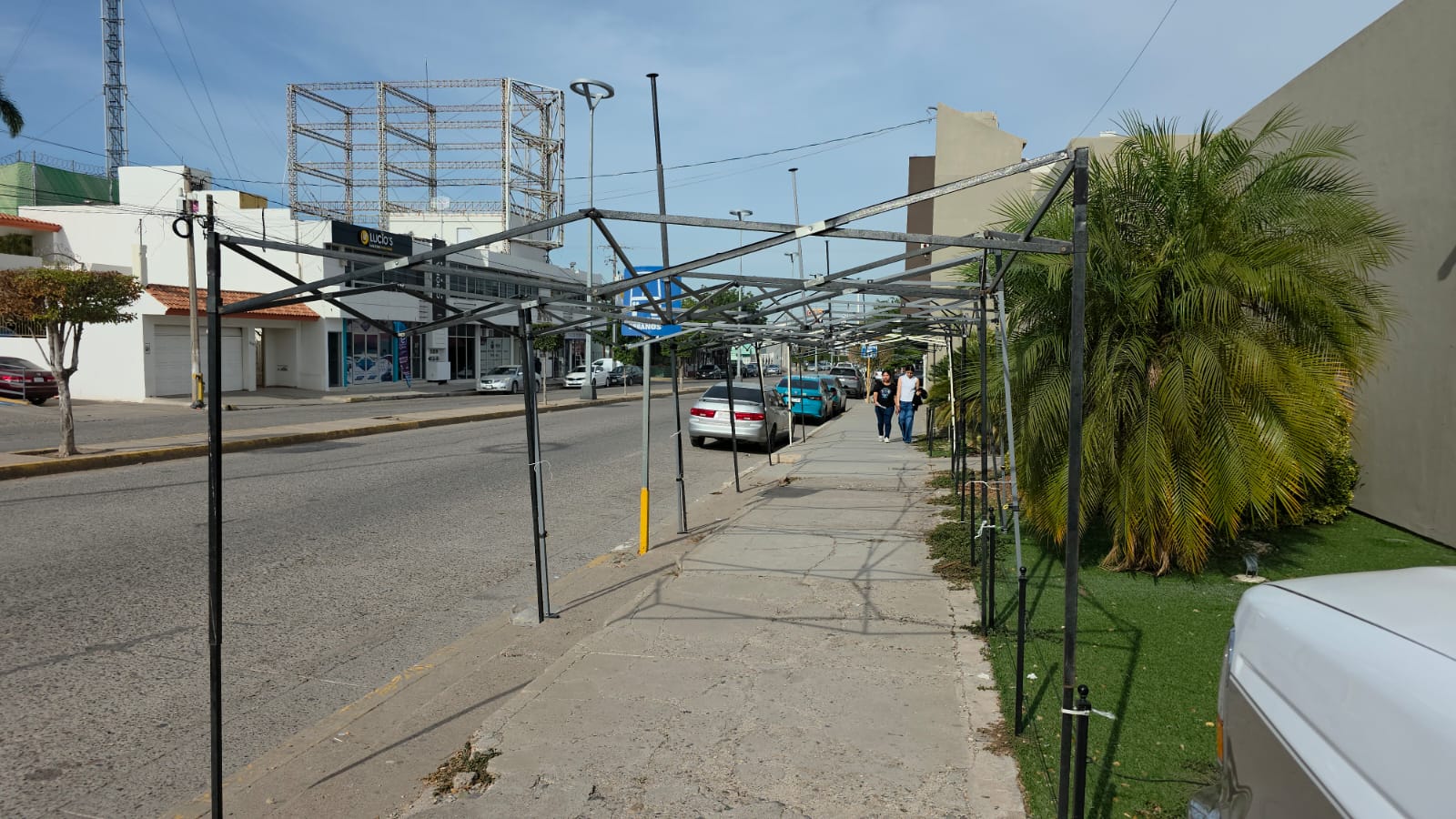 Estructuras instaladas para el Carnaval de Guamúchil.